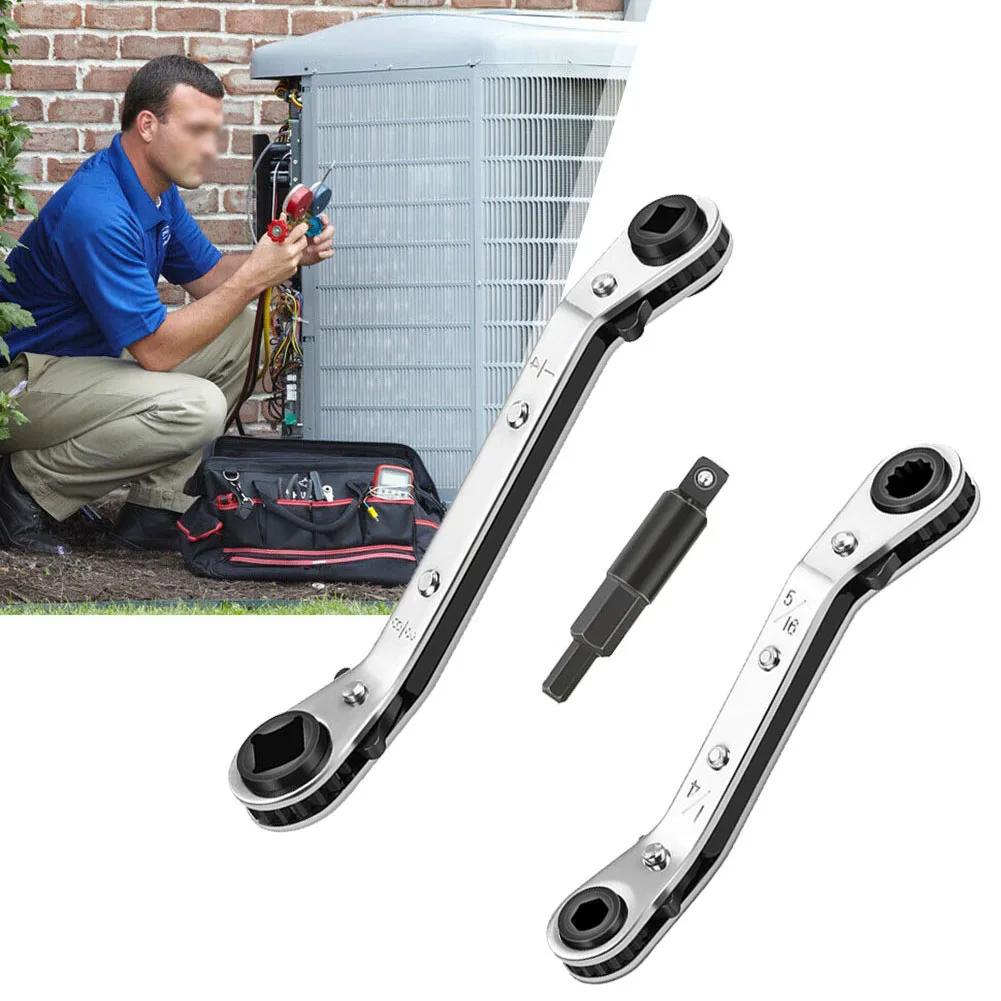 1 pz Aria Condizionata Refrigerazione Chiave di Servizio A Cricchetto Punta Esagonale Adattatore Strumento 3/16 "1/4" 5/16 "3/8" Chiave A Cricchetto