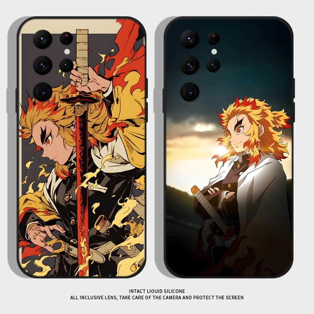 

Anime Demon Slayer Rengoku Kyoujurou Phone Case For Samsung S24,S22 Ultra,S20,S30 plus,S22 plus,S23,S30 ultra 5G Silicone Cover