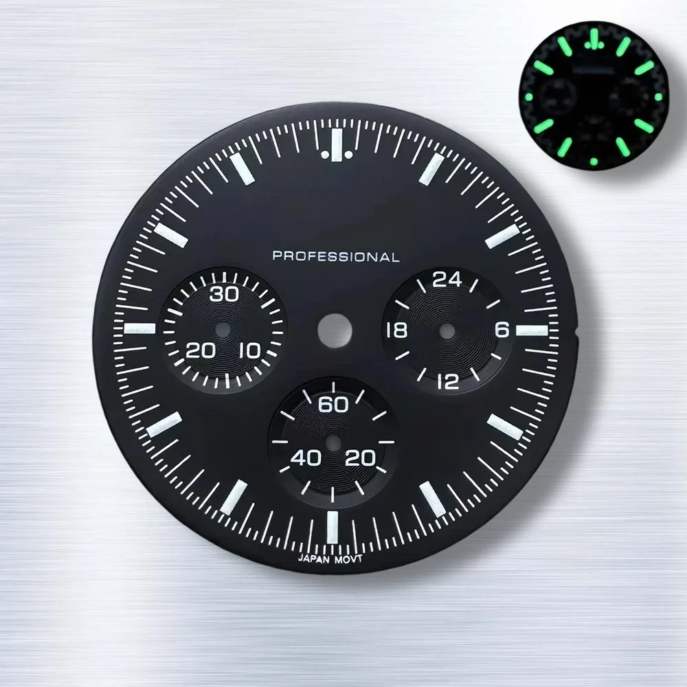 Latest styles 32.5mm S Logo Dial Suitable For Superb, dual scale VK63 Movement Ice Green Quality Watch Modification Accessories