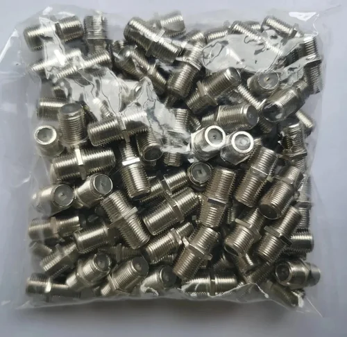 Imagen 1 del producto 100 Uds conveniente adaptador tipo F acoplador F hembra a F hembra adaptador RG6 RG59 terminales de conector Coaxial para TV/vídeo