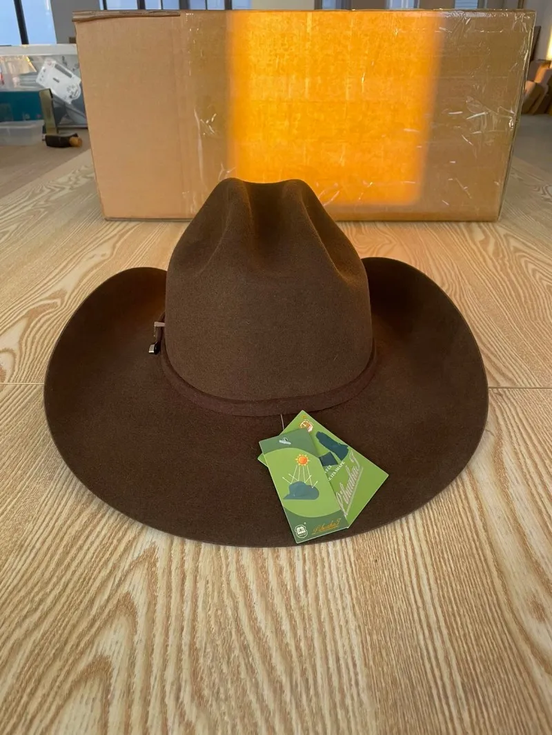 LIHUA Western Outback Cowboy Hat Shapeable Brim Waterproof Equestrian Cap for Men And Women Black/White Coffee Color