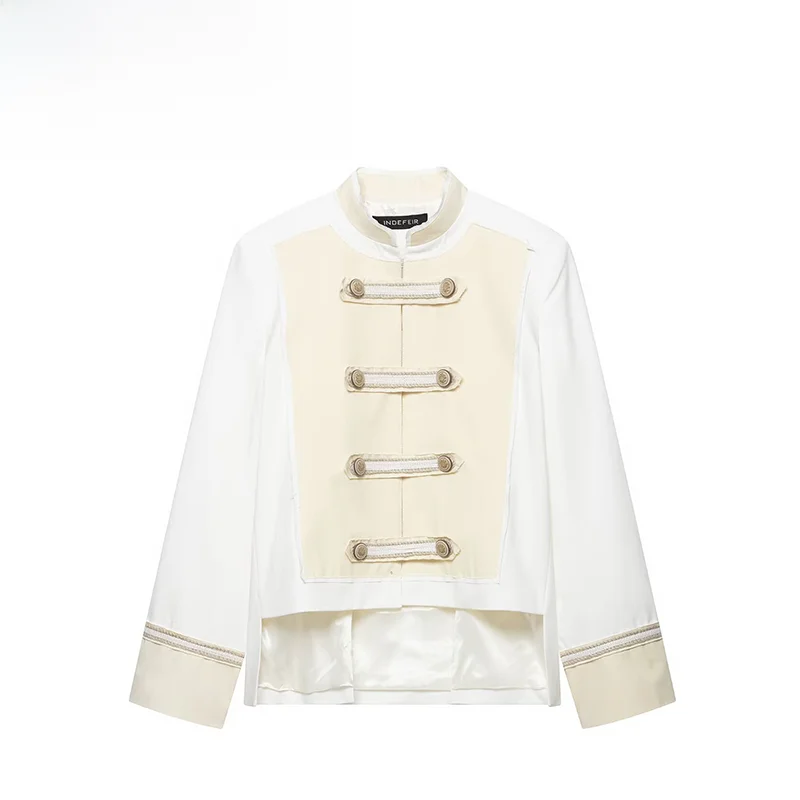 Fashionable Versatile Rope Buckle Jacket ZR Summer New Arrival Women's Short Outerwear Standard Fit Polyester Long Sleeve