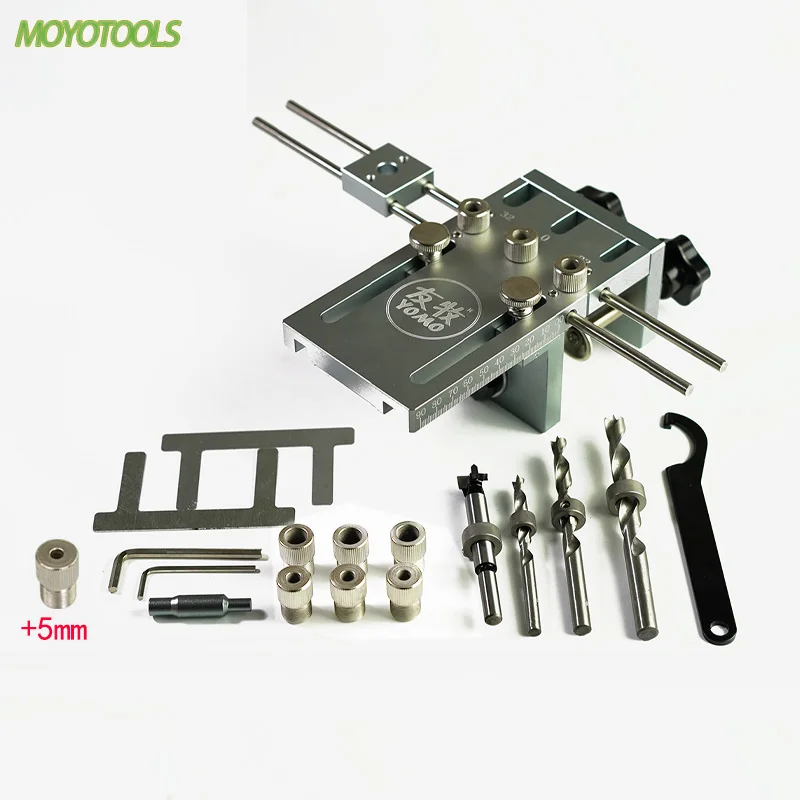 

Carpenter Dowel Jig for Furniture Fast Connecting 3 In 1 Woodworker Drill Locator for Punching Wood Hole