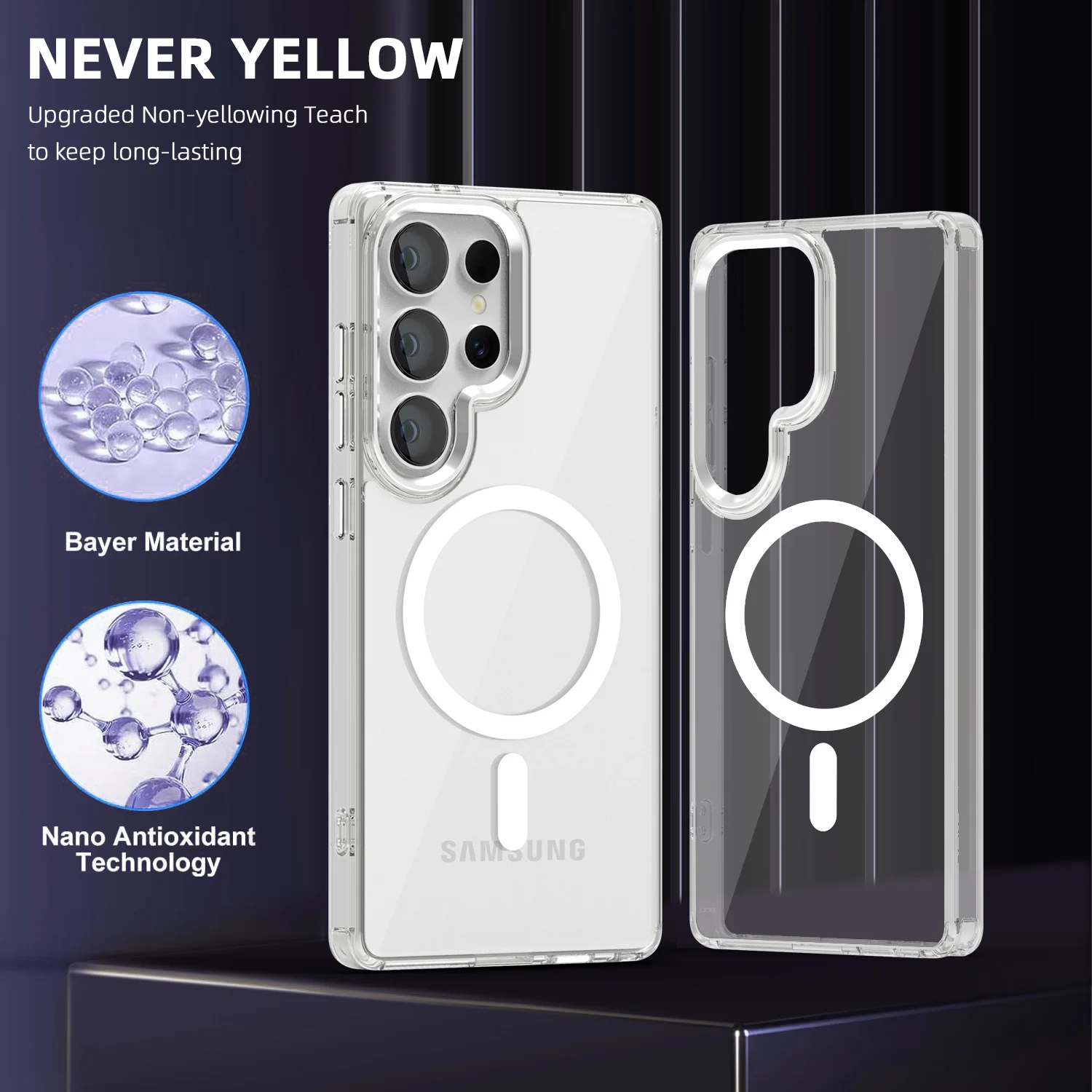 

For Samsung Galaxy S25 S25 Plus S25 Ultra S25 Edge Clear Color Magnetic Metal Keys Anti-Drop and Anti-Fingerprint Phone Case