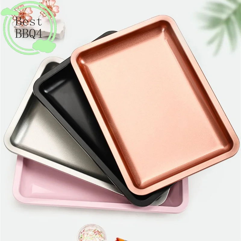 (BBQ4)Nail Tray Stainless Steel Cosmetic Storage Tray Nail Art Polish Storage Multicolor Nail Art Desktop False Nails Dish Tool