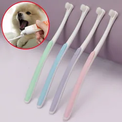 Escova de dentes macia para cães, Escova de limpeza dos dentes do cão, Limpeza oral, Punho confortável