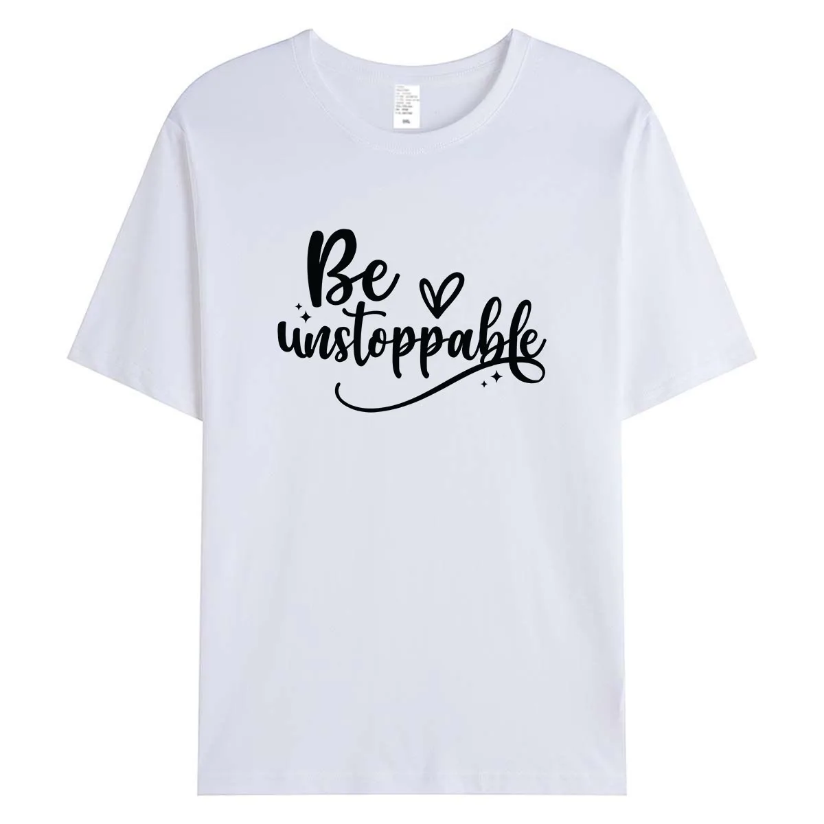 Be Unstoppable Motivational Script Women T-Shirt Positive Affirmation Graphic Tee Inspiration Summer Cotton Tops