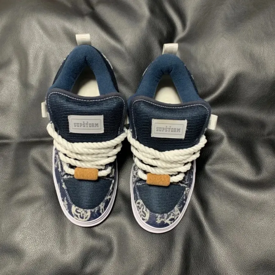 

Classic Versatile Navy Blue Bread Shoes Thick Tongue Comfortable And Breathable Board Shoes Fashionable And Trendy Durable Casu