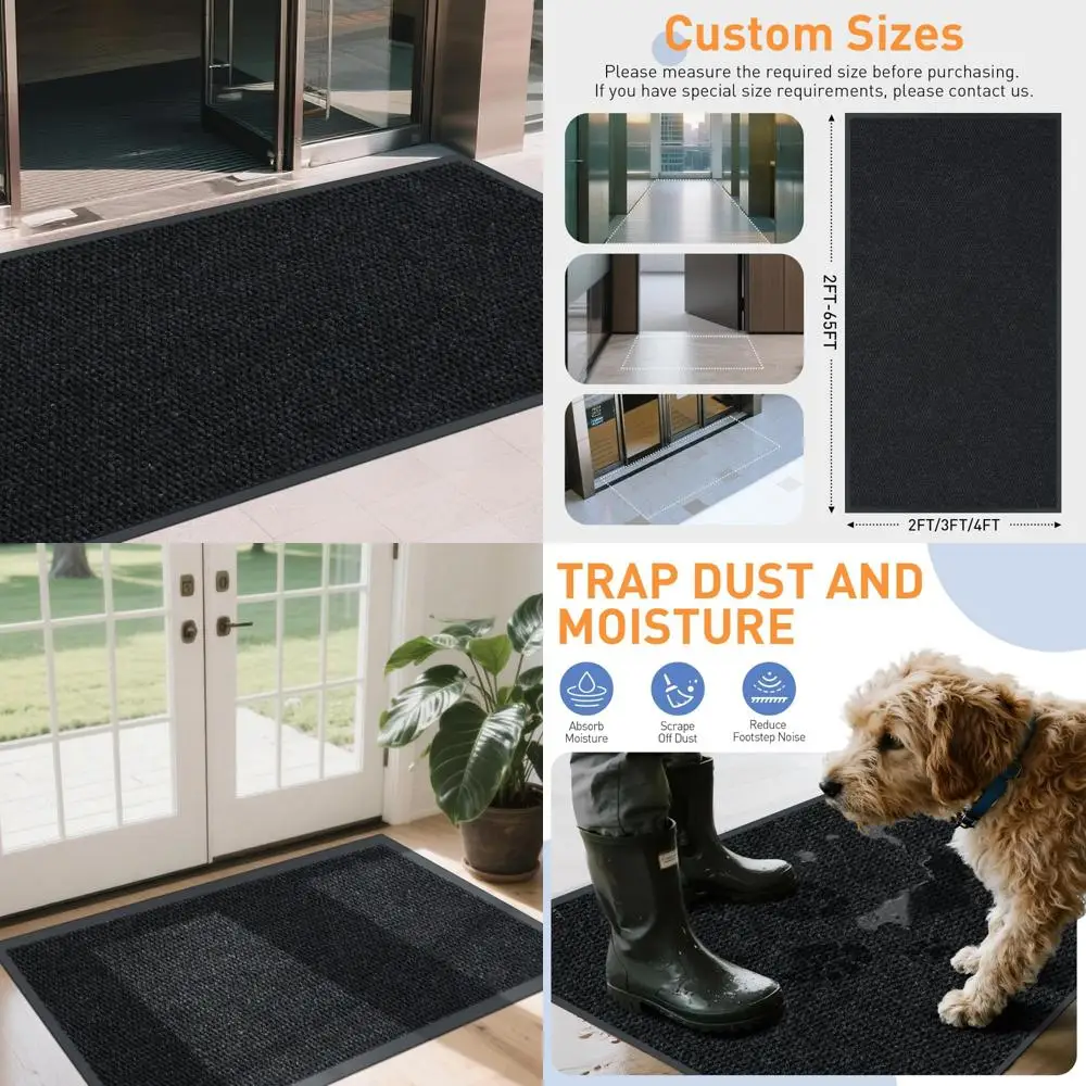 

Front Door Mat Indoor Outdoor Entrance, 3ft x 7ft Non Slip Custom Size Outdoor Mat, Commercial Easy Clean Door Mat, Low-Profile