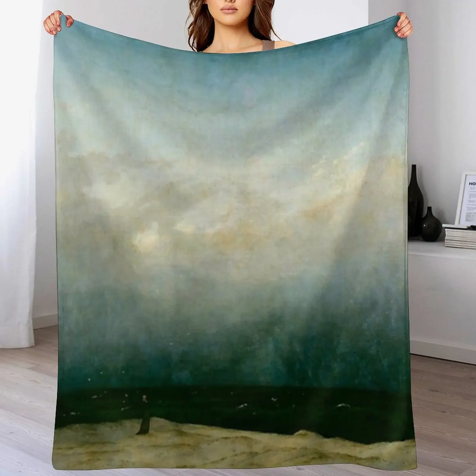 

Caspar David Friedrich - The Monk by the Sea, (1808-1810) , artwork by Caspar David Friedrich Throw Blanket