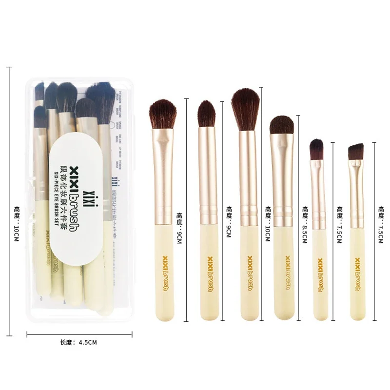 6pcs Mini Makeup Brush Set Eyeshadow Eyebrow Eyelash Lip Concealer Blush Brushes Travel Portable Soft Foundation Powder Brush