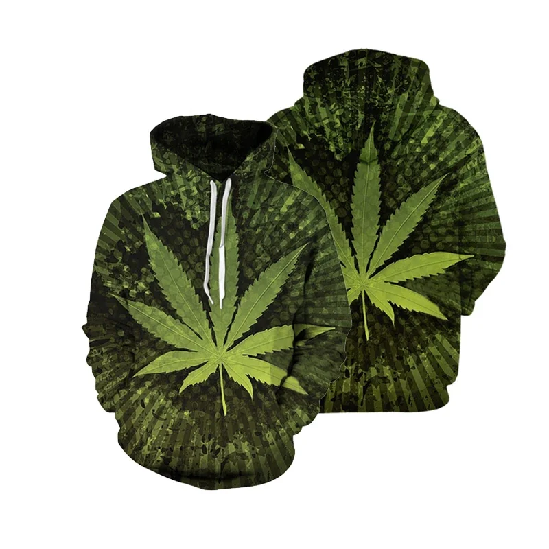 Spring And Autumn New 3D Printing Fresh Straw Hoodie Casual Comfortable Sweater Maple Leaf Hoodie Men's And Women's Long Sleeve