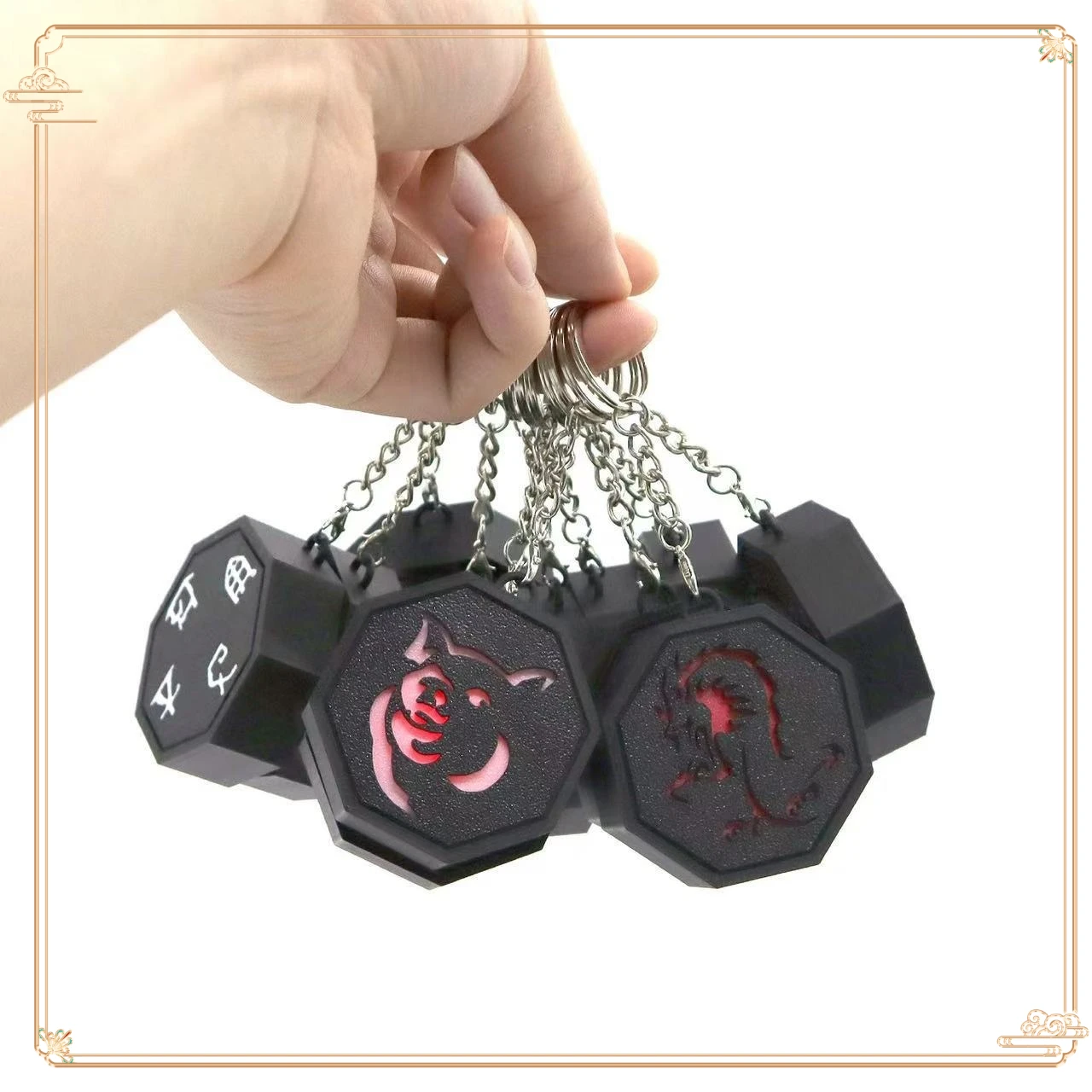 Llavero réplica de talismán del zodiaco de Jackie Chan Adventures 12 - Amuleto de tigre impreso en 3D Regalo único para coleccionistas