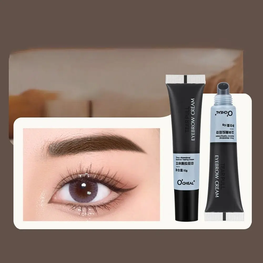 Natural Semi-Permanent Tearing Eyebrow Gel Waterproof Sweatproof Eyebrow Tattoo Tint Long Lasting Peel Off Eyebrow Cream Women