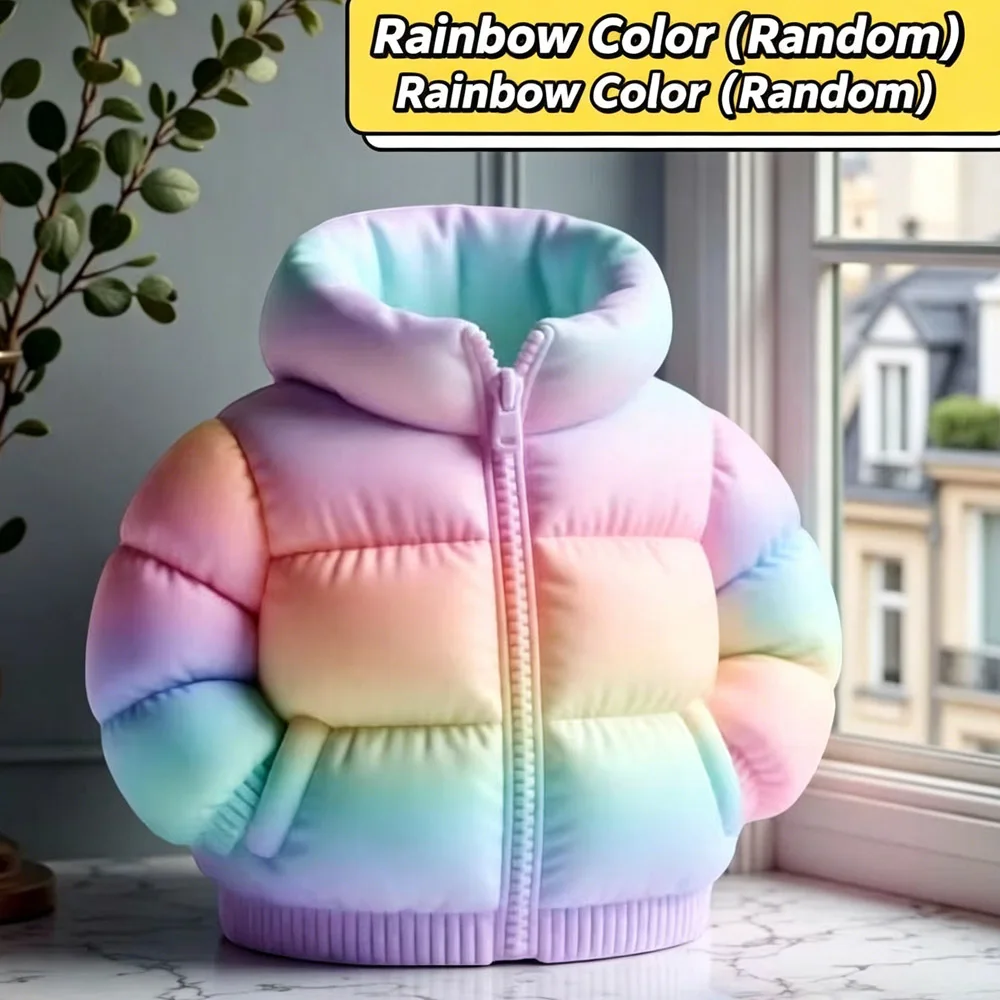 3D-Printed Down Jacket Pen Holder, Stationery Creative Desk Organizer, Fun Desktop Storage Organizer Gifts Suitable for Students