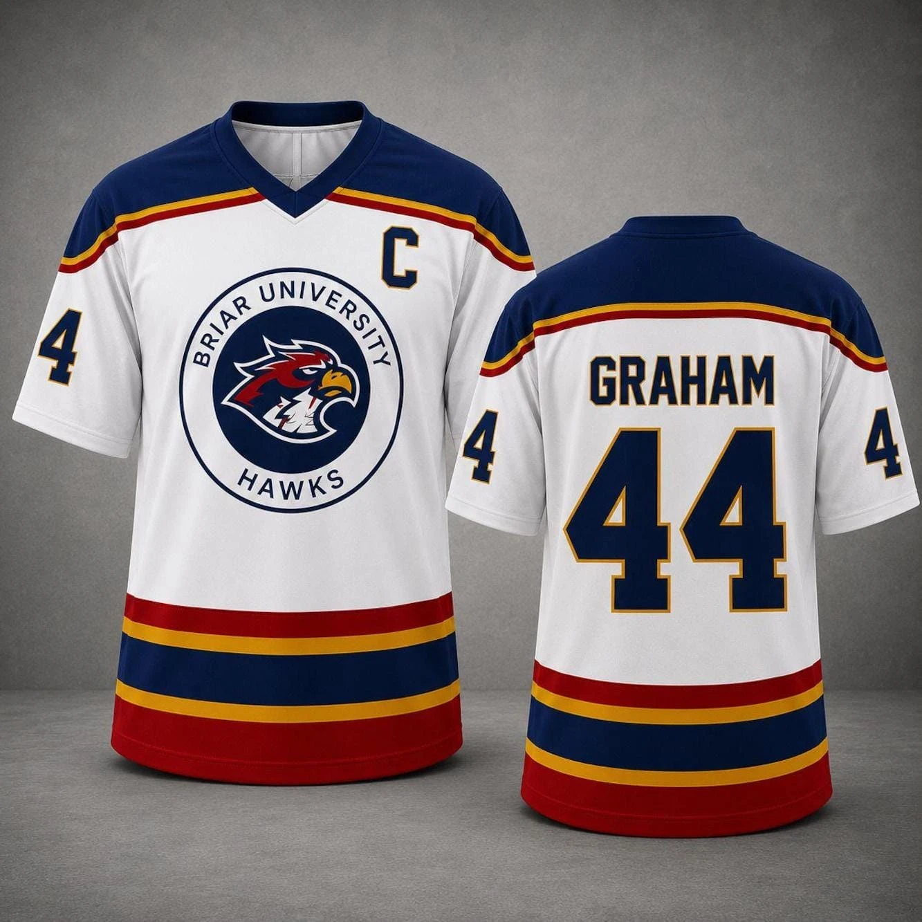Custom Name Briar University Hawks Hockey Jersey, Garrett Graham 44 Hockey Romance Jersey, Off Campus Bookish Apparel Logan