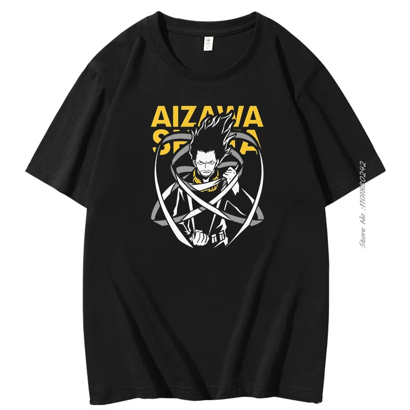 My Male Hero Academia Anime Manga graphic t-shirt Shota Aizawa Cotton t-shirt a maniche corte da uomo Tee top abbigliamento da uomo