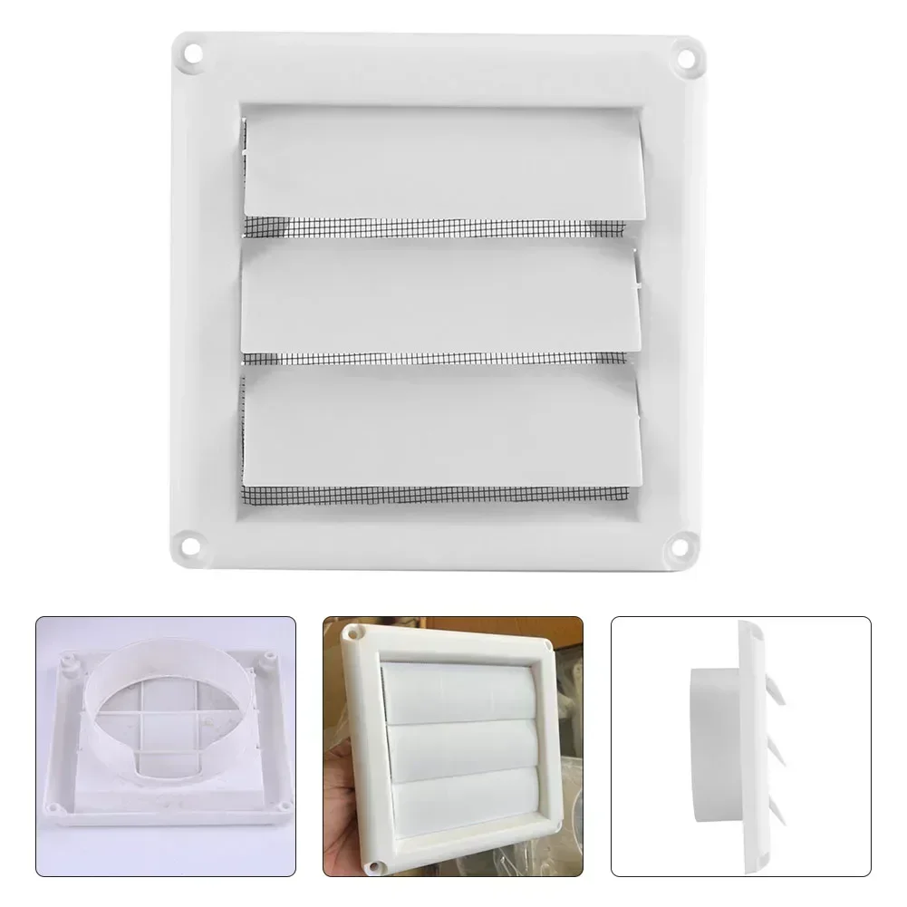 Fresh Air System 6 Inches White Plastic Air Outlet Single-Layer Return Air Shutter Vents For Home Study Room Bathroom Office