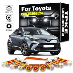 TPKE 10Pcs Accessories For Toyota C-HR CHR 2016 2017 2018 2019 2020 2021 2022 2023 2024 Interior LED Bulbs Trunk Plate Light Kit