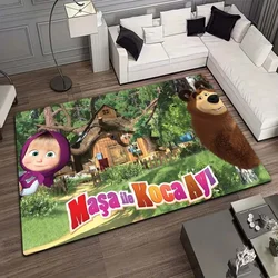 cute cartoon M-Masha and Bear printed carpet yoga mat home living room bedroom decoration children's room non slip gift carpet