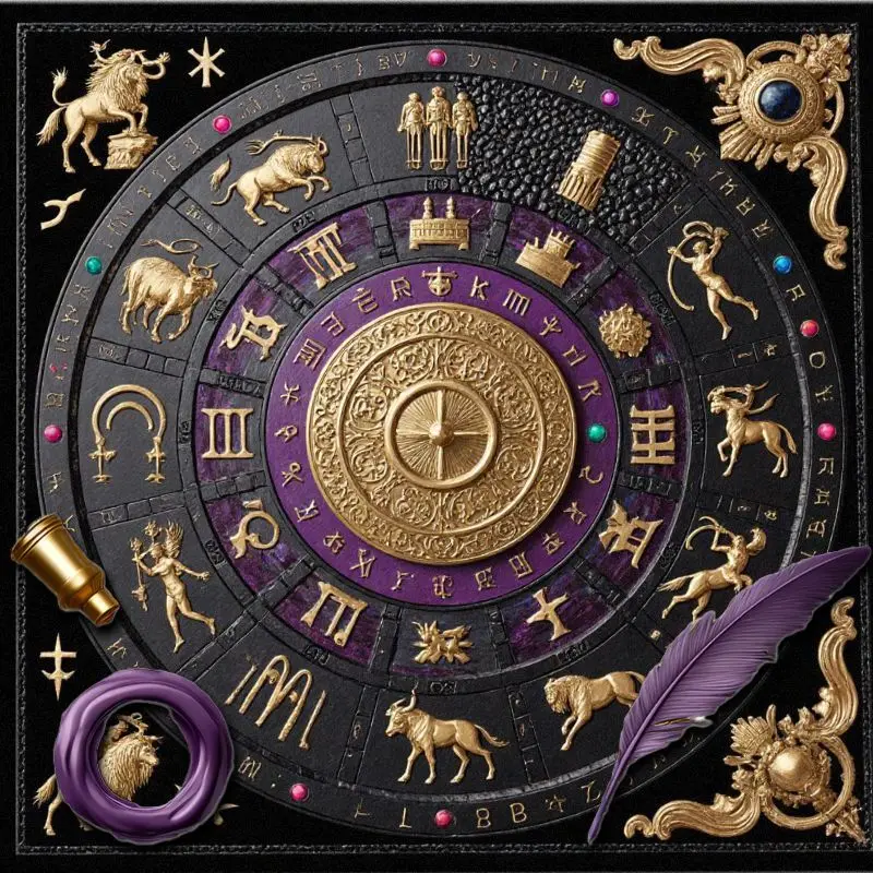 

Скатерть для алтаря VIKAMA Astrolabe Tarot, черно-золотисто-фиолетовая, для мистических ритуалов, гадания и чтения карт Таро