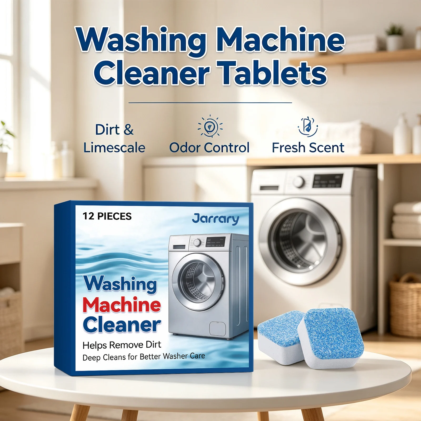 Washing Machine Cleaner Tablets Removing Limescale Eliminate Bad Odors Washer Maintenance Deep Cleaning Washing Machine Tablets