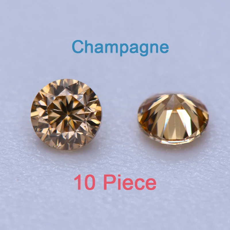 Moissanite ronde de petite taille, 8 cœurs et 8 flèches coupantes, perles colorées pour bijoux, pendentif, matiques, exécutif