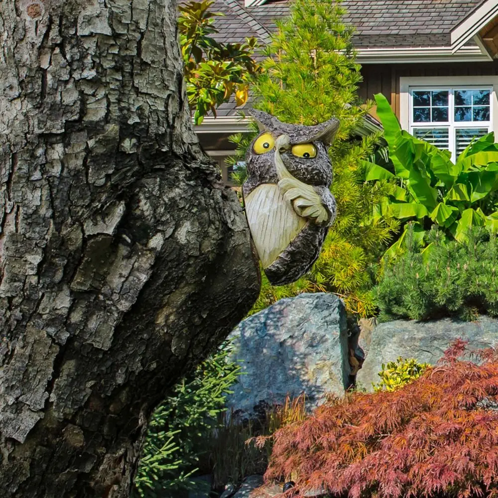 الراتنج البومة شجرة معلقة مقلد لطيف شجرة زينة قلادة شخصية مقاوم للماء مصغرة تمثال النحت هدية #3