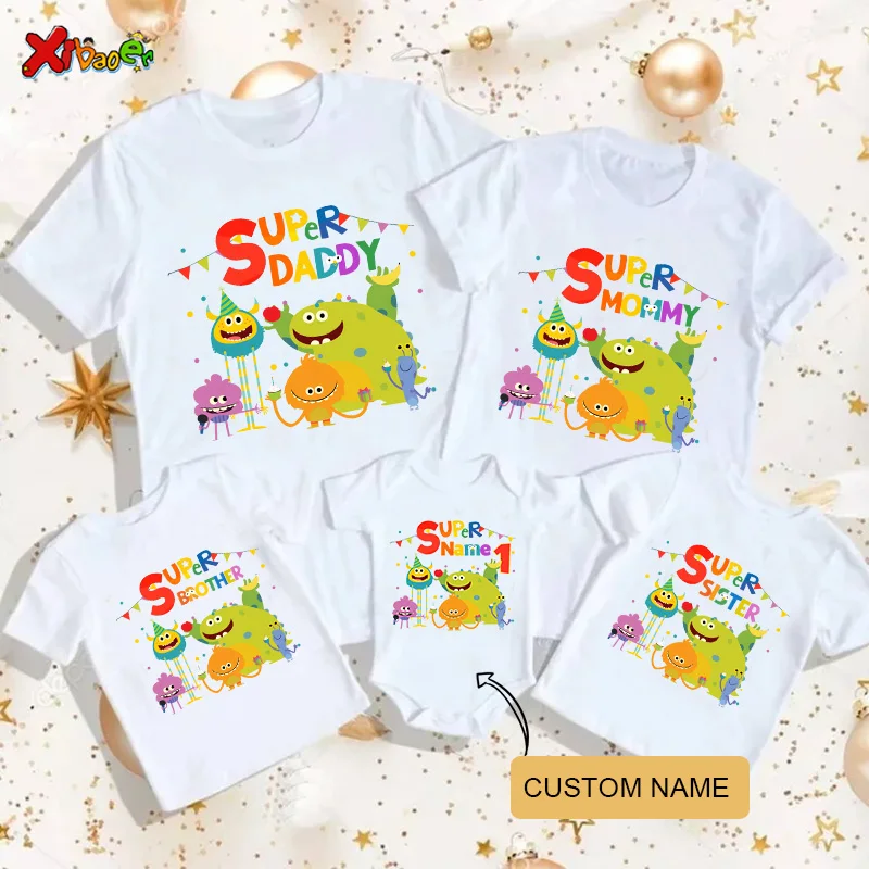 

Super Simple Songs Birthday Shirt 1st TShirt for Kids Family Matching Outfits Party Custom Name Girl Toddler Baby Familia Shirts