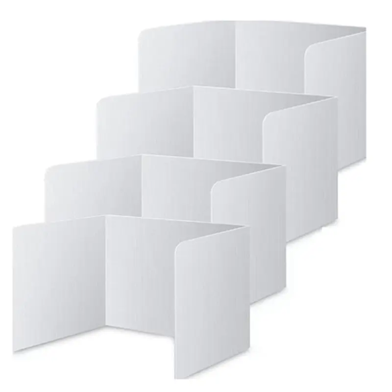 AFOURT-24Pack Schreibtischteiler für Schüler, wasserdichter Kunststoff-Schreibtischteiler, leicht zu reinigender Sichtschutz für den Unterricht, weiß – Detail 2