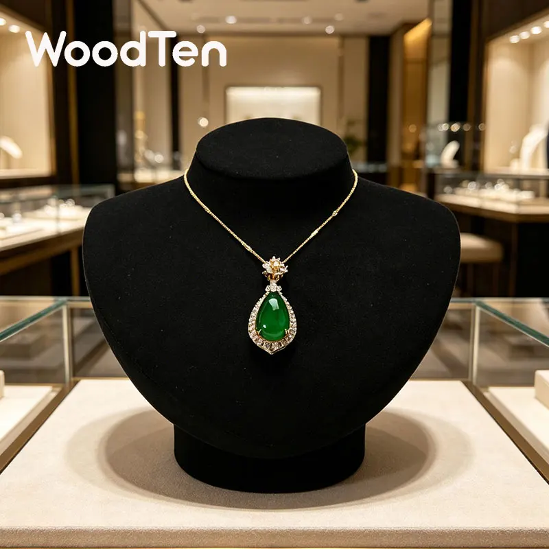 

WoodTen Jewelry Chest Necklace Display Props Portrait Jewelry Diamond Necklace Display Shelf Necklace Show Jewelry Dispaly Stand