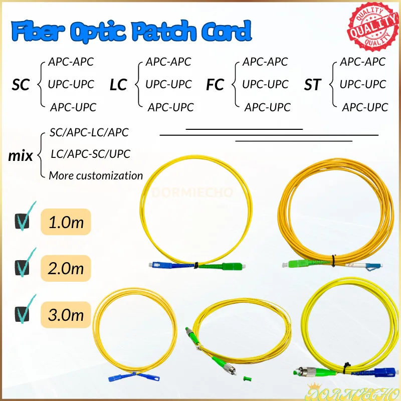 

SC/APC-SC/UPC Many Types Single Mode Fiber Optic Cable Simplex 3.0mm FTTH 1/2/3m Promotion Fiber Jumper Cable LSZH Jacket