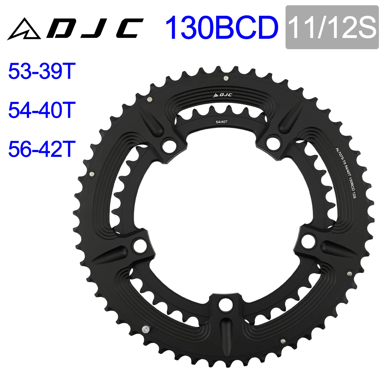 DJC 130bcd Bike Chainring Round Double Folding bike Road Bike for Sram for Shimano 5700 6700 11 12 Speed 53 39 54 40 56 42T 12s