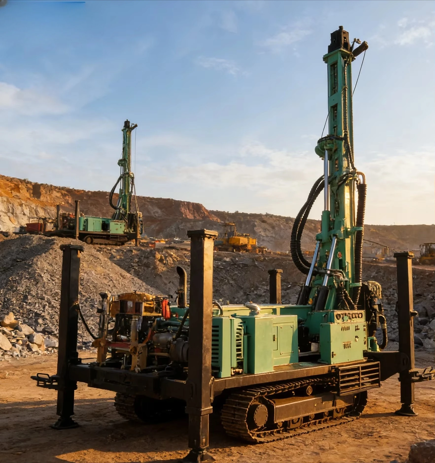 500m Portable Crawler Reverse Circulation Drill Rig for Mineral Core Sampling, RC Perforación, Factory Direct