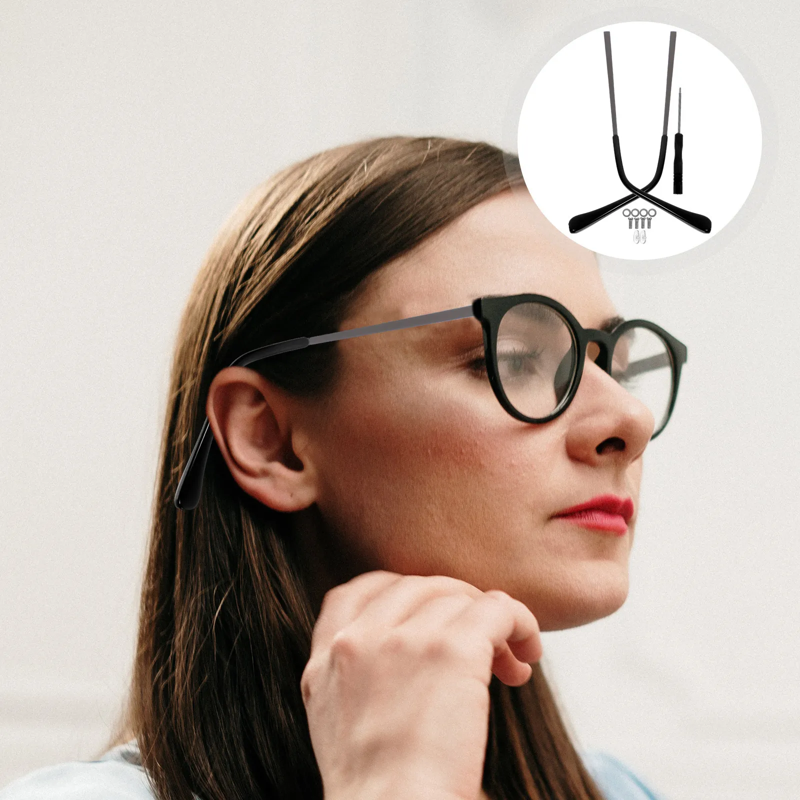 

1Pair Metal Glasses Arm Replacement Lightweight Eyewear Temple Sunglasses Frame Fix Kit Eyeglasses Accessories