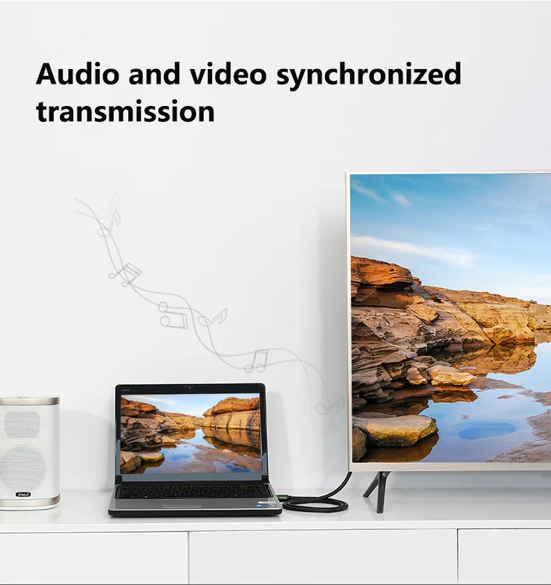 Cavo UGREEN 4K HD-MI Cavo HD-MI ad alta velocità 2.0 Supporto 4K 60Hz Cavo per computer HD-MI Deluxe maschio-maschio