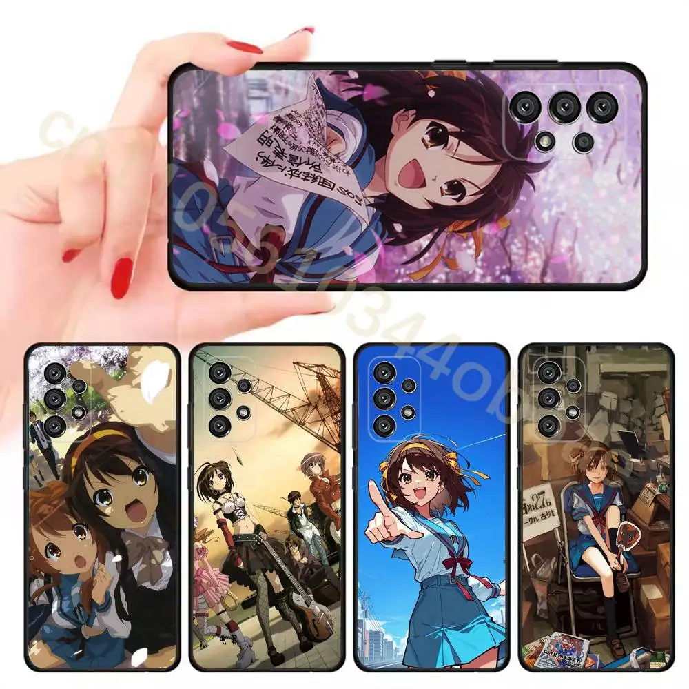 Anime H-Haruhi Suzumiya Phone Case For Samsung Galaxy A13,21s,22,31,32,52,53,71,80,A91 Soft Black Cover