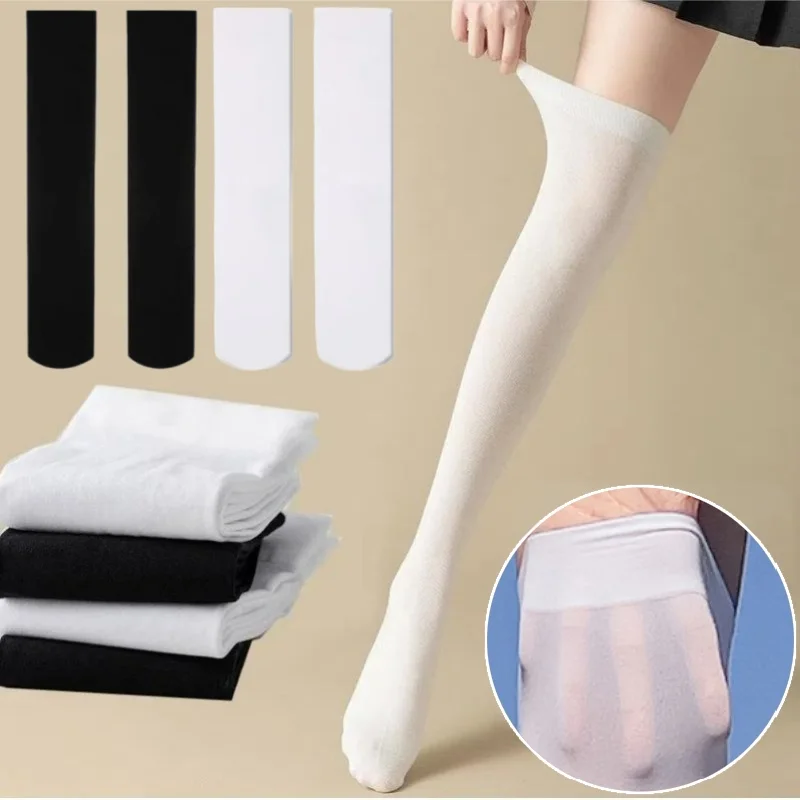 

Japanese JK Style White Socks Women Mid Calf Velvet Over Knee Long Stockings Spring Autumn Compression Leg Slimming Socks