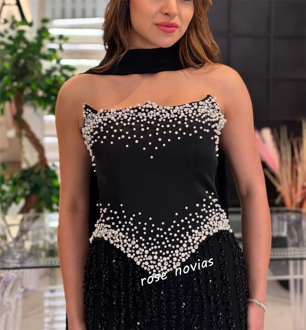 Temperamento personalizado sem alças beading vestidos longos glitter vestido de noite de luxo sob medida ocasião de alta qualidade senhoras vestido