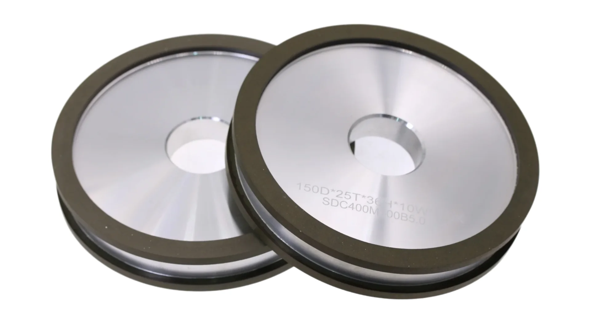 150mm KJ-7 Knife Grinding Machine Wheel Resin Bond Diamond Grinding Wheel Double Side Concave SDC Disc