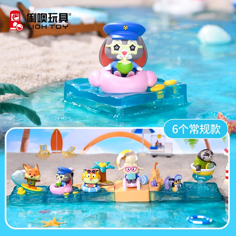 

Genuine Disney Crazy Zootopia Beach Party Series Blind Box Judy Nick Peripheral Model Figure Cartoon Cute Doll Toy Gift
