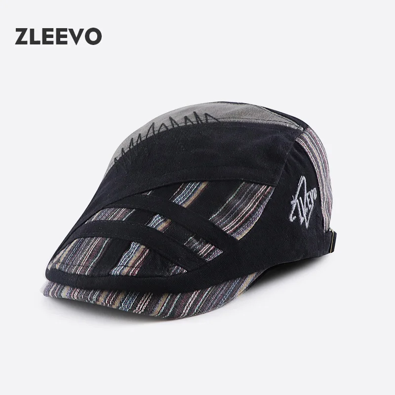 High Quality Baseball Cap Men Four Seasons Fashion Classic New   Pure Cotton Striped Forward Hat Summer Retro Style Beret Male