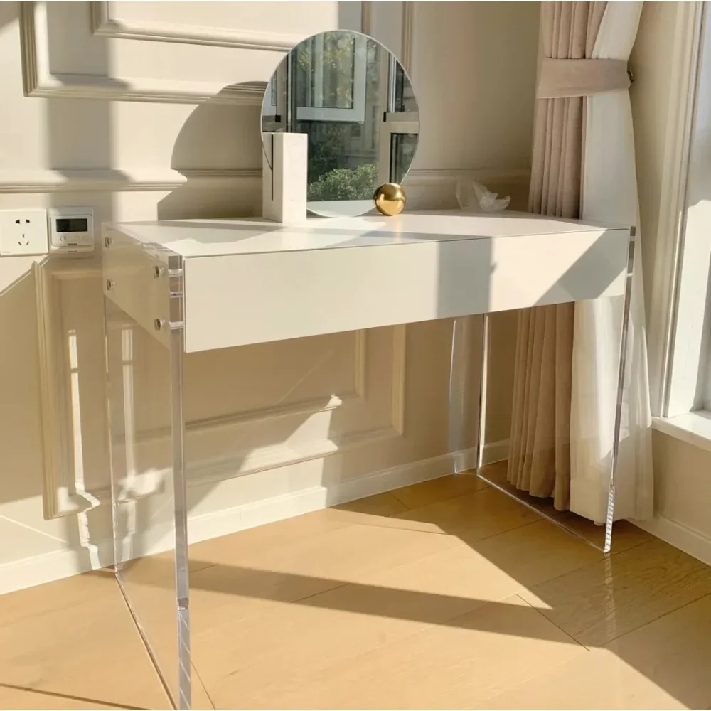 

High end dressing table, suspended acrylic rectangular bedroom, fully furnished dressing table, simple and modern luxury Instagr