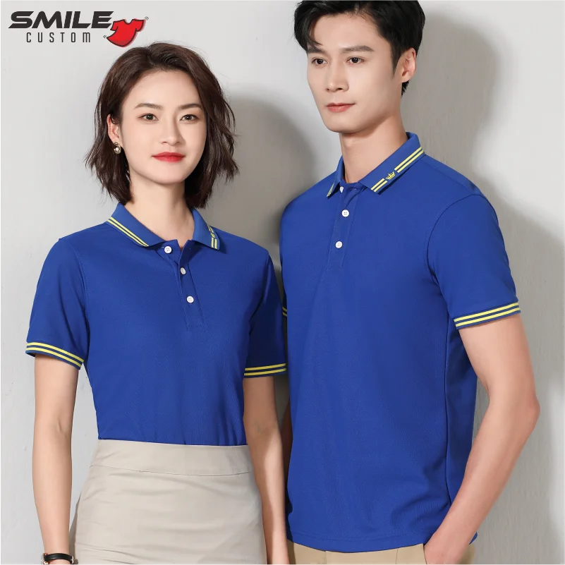 Summer Quality Casual Polo Design Custom Company Brand Fashion Men And Women Breathable Short Sleeve Lapel Tops Print Embroidery