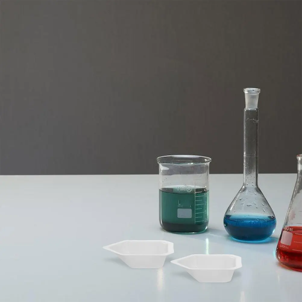 10pcs Boats Plastic Weighing Trays Reusable Lab Weighing Plates For Sample Measuring Precision Balance Pans Laboratory Equipment