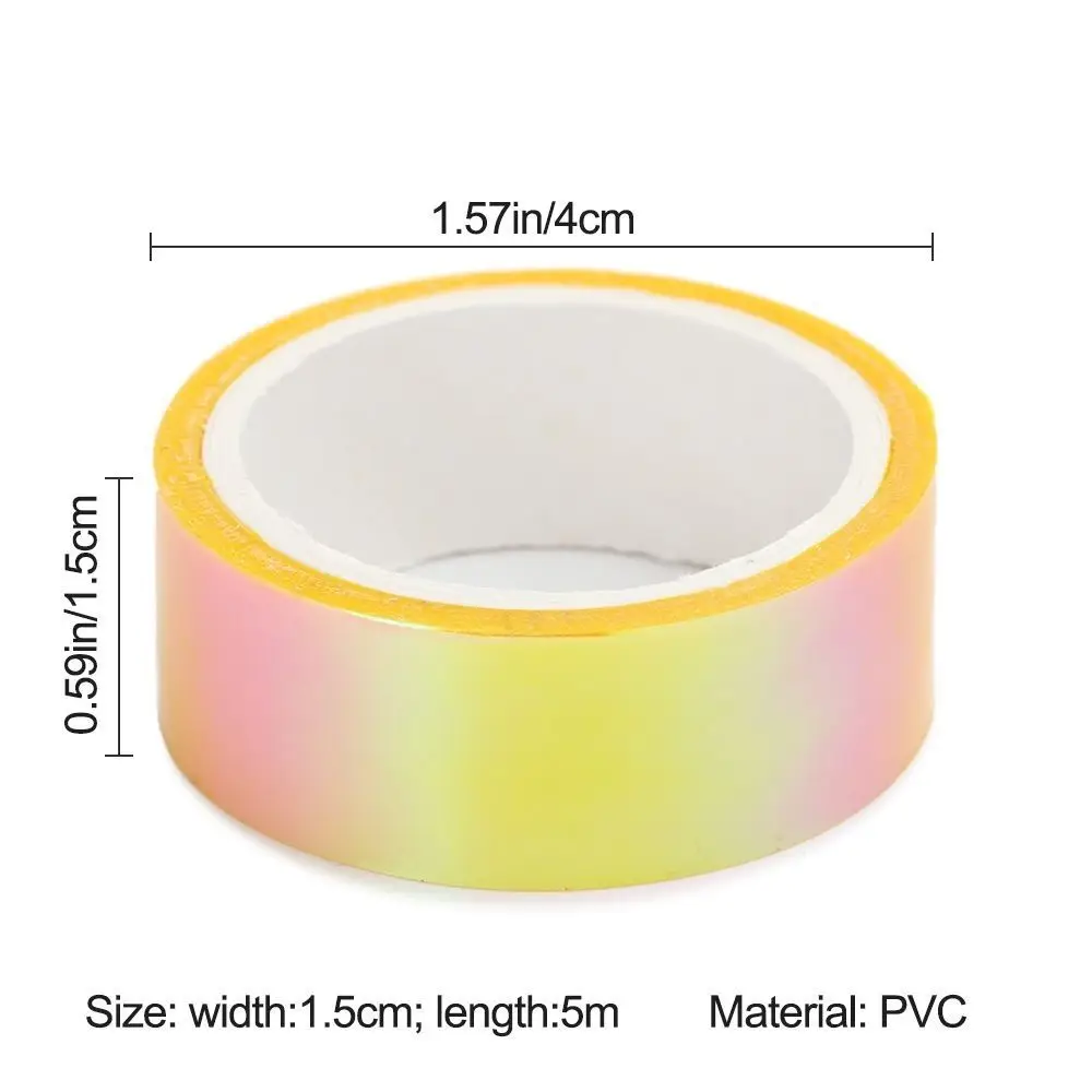 Waterproof Graphic Tape Mirror Wrapping Removable Decorative Holographic Stationery Rainbow Adhesive Tapes DIY