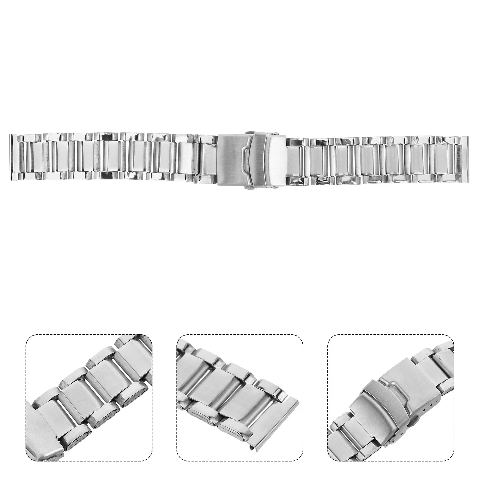 

Stainless Steel Watch Band Deployment Clasp Heavy Duty Metal Strap Adjustable Mens Watch Band Sports Casual Formal 20mm