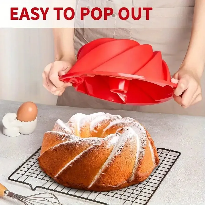 เกลียวดอกไม้รูปซิลิโคนแม่พิมพ์ขนมเกรดอาหาร Easy-Release สําหรับเยลลี่พุดดิ้งขนมเค้กแม่พิมพ์ครัวเบเกอรี่เครื่องมือ