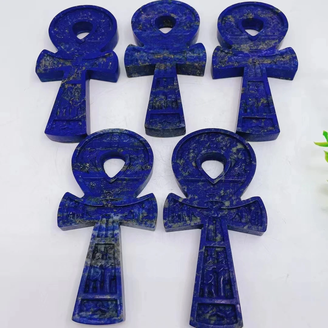 105mm Natural Lapis Lazuli Totem Anka Figurine Healing Energy Stone Crystal Carving Reiki For Home Decoration Gift 1pcs