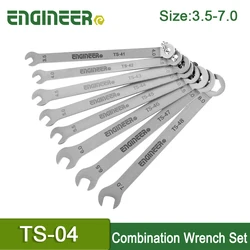 ENGINEER 8 in 1 Super Slim Miniature Stainless Combination Wrench Set Made in Japan Mini Spanners TS-04